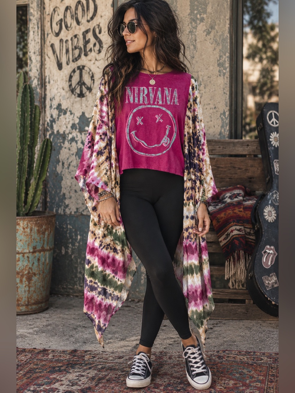 Nirvana Graphic Kimono Tee